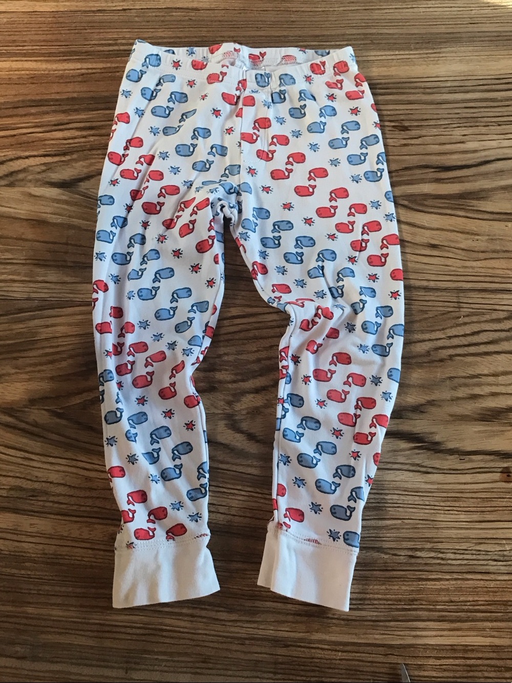 Roller Rabbit Kids White Pajama set with Blue and Red Whale Print - Picture 3 of 6